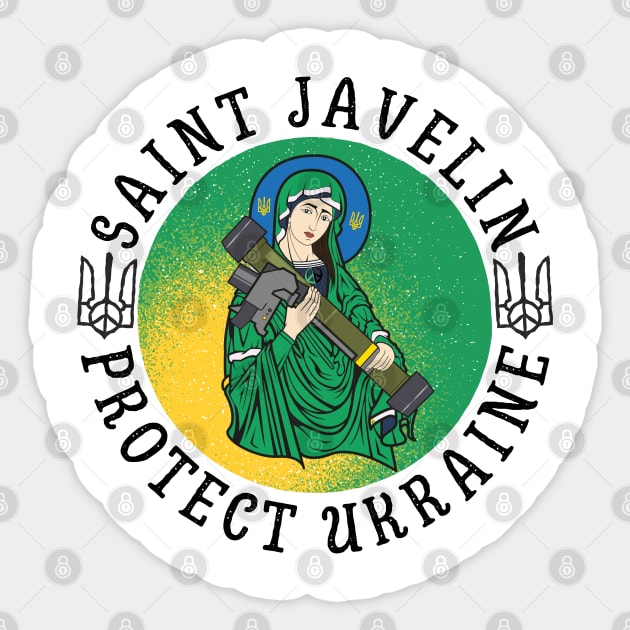 Saint Javelin Sticker by Myartstor 